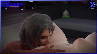 A huge dick fucks a girl from the Overwatch game and ends up in her anal and vagina Part 9