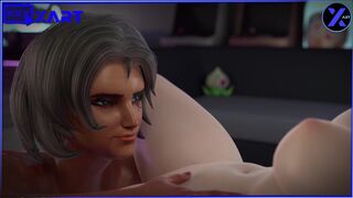 A huge dick fucks a girl from the Overwatch game and ends up in her anal and vagina Part 9