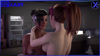 A huge dick fucks a girl from the Overwatch game and ends up in her anal and vagina Part 7