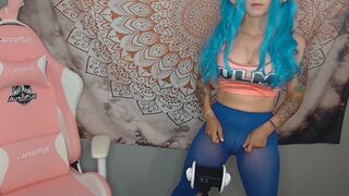 ASMR Pissing in leggings cute girl cosplay piss urin
