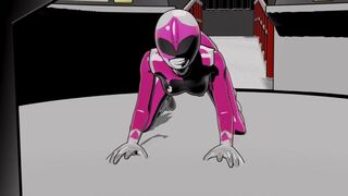 Pink power ranger gets fucked by invisible dicks.