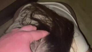 Chubby slut from Tinder makes Hairjob and deep throat