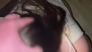 Chubby slut from Tinder makes Hairjob and deep throat
