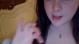 BBW chating with her friend on skype