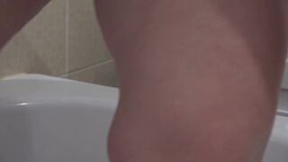 Mature hairy puffy pussy close up. The squelching and champing of a wet vagina. ASMR. And a hairy cunt in the shower. Homemade fetish. Amateur.