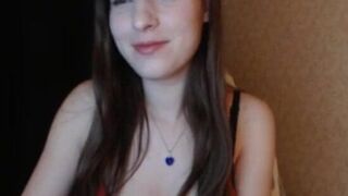 Gorgeous innocent busty young girl shows herself by the chat camera on skype - www.chateaconchicas.com
