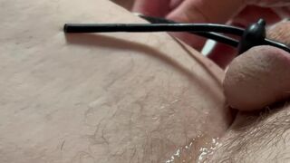 Milking cock with E-stim and N-joy pure wand