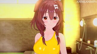 Private Swimsuit Massage and Fuck with Inugami Korone Until Creampie - Vtuber Anime Hentai 3d