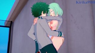 Toru Hagakure and Izuku Midoriya have intense sex on the rooftop. - My Hero Academia Hentai