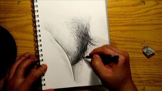 How to draw a hairy pussy