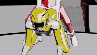Red and Yellow ranger Doggystyle Anal