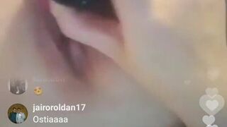She shows her tits and gets a vibrator live on instagram