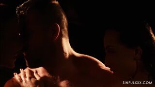 Most amazing close up threesome sex video