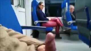 Sexy young girl in train