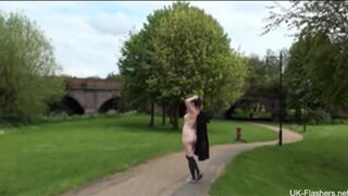 Walking around naked in the park
