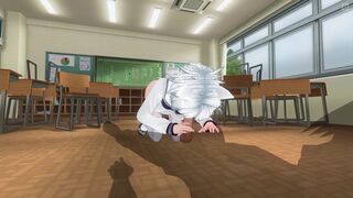 3D HENTAI Neko schoolgirl sucks teacher's cock in the classroom