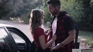 Blonde is fucked outdoors by a stranger