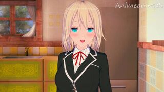 Fucking Olivia from Otomege Sekai wa Mob ni Kibishii Sekai desu Until Creampie - Anime Hentai 3d