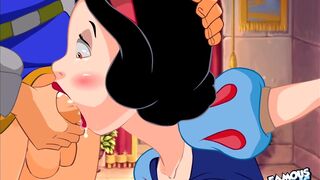 Snow White sucks hard and then cum a lot of cum on his face