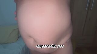 Giantess bbw milf eats a strawberry and her tiny (throat view, belly growth, fart)