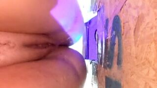 Gloryhole hotwife takes random creampie from big cock, cuck gets sloppy seconds