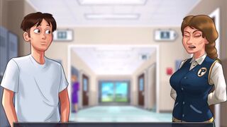 [Gameplay] Summertime Saga - She gave him a handjob in the shower and cleaned him up