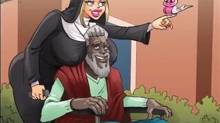 Adult Hot Blonde Nun Sucks a Huge BBC - Interracial Porn Comics