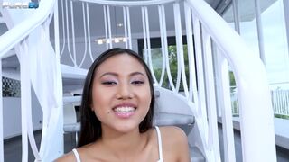Small tits asian babe gives an amazing blowjob in POV