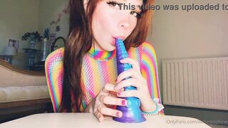 Belle Delphine alien dildo blowjob