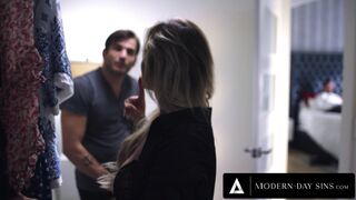 MODERN-DAY SINS - Cheating Housewife Kali Roses ALMOST CAUGHT FUCKING While Husband's In OTHER ROOM!