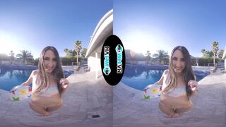 Pool VR Porn Play with Brunette Beauty