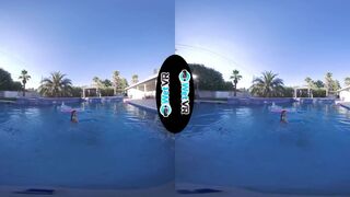 Pool VR Porn Play with Brunette Beauty
