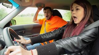 Fake Driving School - Instructor Licks Cute Learners Ass