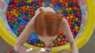 Small breasted ginger Dolly Little fucked after ball pit fun