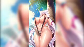 Uncensored Hentai Playing with Swimsuit Alizee's Body - Project QT SexualDating