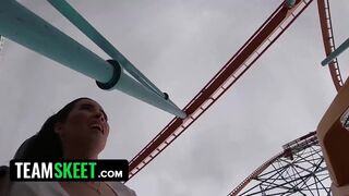 Little Asian Cutie Aria Lee Flashes Her Thick Booty In Theme Park And Bangs Big Dick