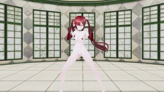 GENSHIN IMPACT MONA NUDE GHOST DANCE 3D RED HAIR COLOR EDIT SMIXIX