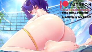 purple hentai girl sex in swimming pool! - 4k 60fps hentai