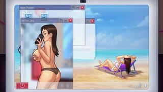 Summertime Saga: Guy Watches Porn From His Female Friend On His Computer