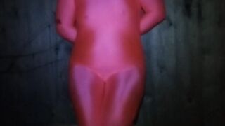 sinusSpandex お漏らし ドイツ neon pink futanari catsuit