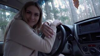 Gorgeous Hot Blonde Real Sex Into Car In Forest