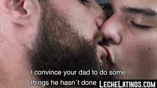 Latino with a beard was pierced by his lovers in a brutally raw manner