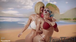 Harley Quinn Fucked By Power Girl In The Ass