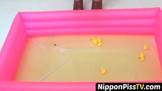 Japanese cuties flaunting their peeing abilities
