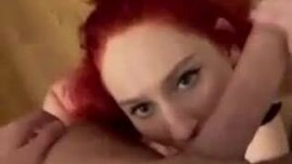 Pov  Redhead Stepsister Gives Deepthroat Blowjob With Cum On Face