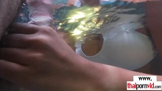 Hot amateur Thai teen fucked by the pool