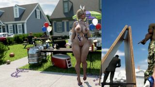 American Summer - Hot Bikini Girl Sells Pussy at her gate