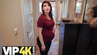 Debt 4K - Bank agent gives pregnant MILF delay in exchange for quick sex