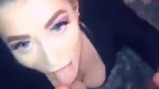 y. gets spitroasted and has threesome for big creampie with double barrel blowjob on s. - Ameliaskye