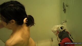 Big erect nipples of asian stepmom (shower cam)